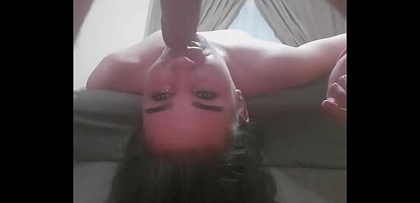  Whore gets throated by my cock until she gags